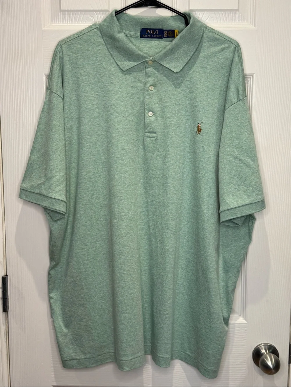Polo Ralph Lauren Men's 2XB Short Sleeve Polo Green Flesh Pony Resortwear Golf